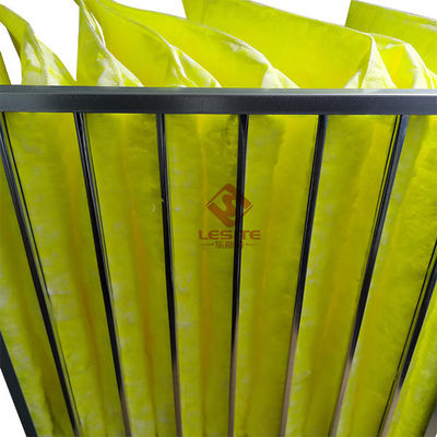 Luftreiniger-Filter des Schmelzgeblasene Chemiefasergewebe-595mm, F7 Beutelfilter-Gelb